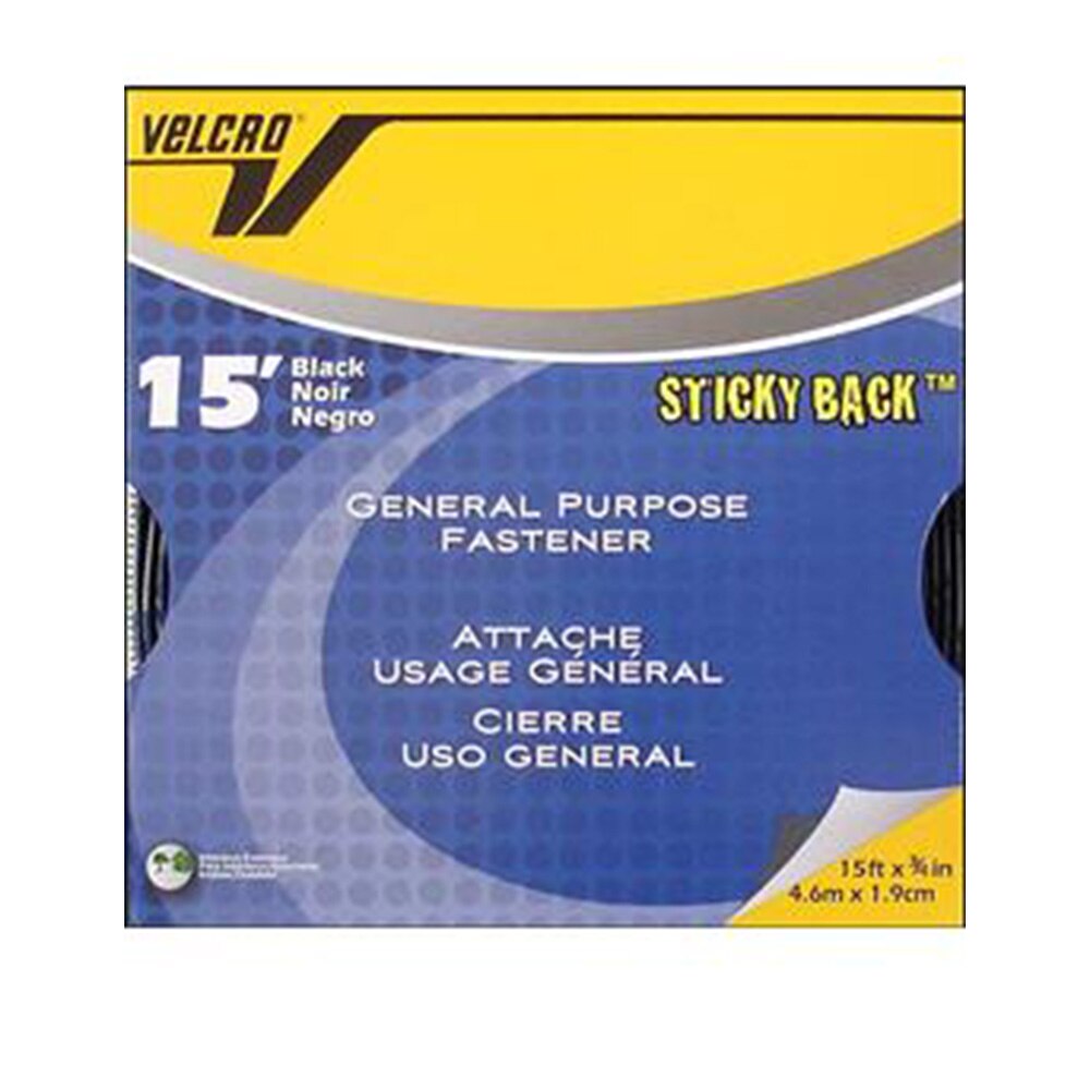 Velcro, Tape, Black, Roll, 3/4"x15', Box